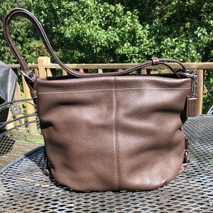 Coach Brown Pebbled Leather Duffle Crossbody